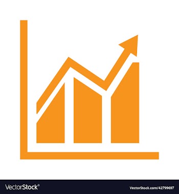 orange graph icon or logo