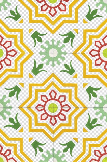 Orange, green, and white floral mat, Tile Business Company Industry, Tile flower pattern transparent background PNG clipart