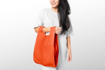 Orange grocery shopping bag, eco-friendly | Free Photo - rawpixel