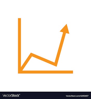 orange growing graph icon
