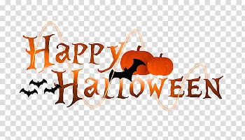 Orange Happy Halloween text transparent background PNG clipart