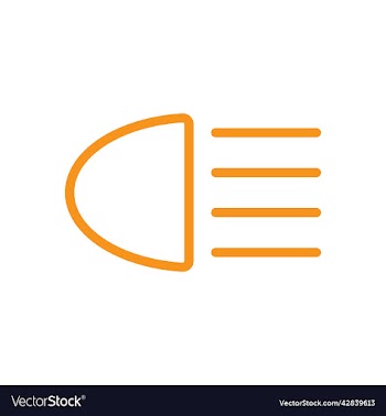 orange headlight signal line art icon