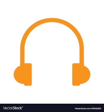 orange headphones or earphones icon