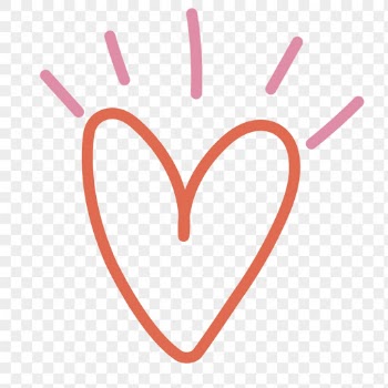 Orange heart png doodle sticker, | Free PNG - rawpixel