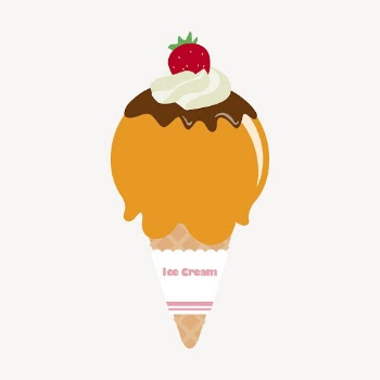 Orange ice-cream cone collage element, | Free PSD - rawpixel