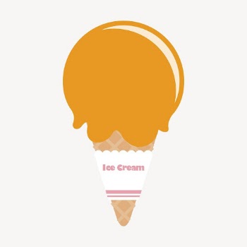 Orange ice-cream cone collage element, | Free PSD - rawpixel