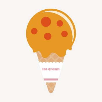 Orange ice-cream cone collage element, | Free PSD - rawpixel