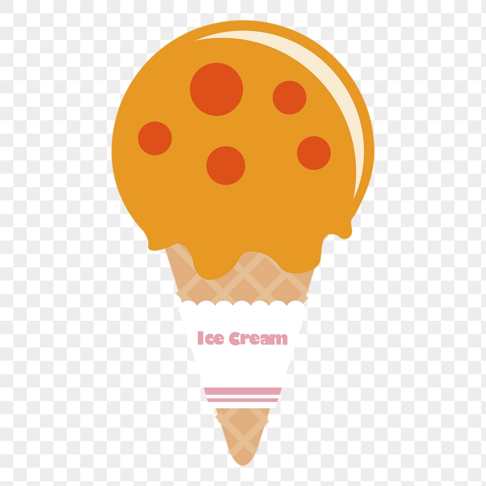 Orange ice-cream png cone sticker, | Free PNG - rawpixel