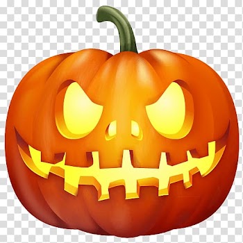 Orange jack-o'-lantern illustration, Front Halloween Pumpkin transparent background PNG clipart