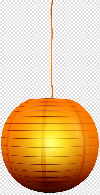 Orange Japanese pendant light, Calabaza Orange Pumpkin Pattern, Pumpkin Lantern transparent background PNG clipart