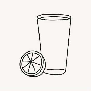 Orange juice glass doodle clipart, | Free PSD Illustration - rawpixel