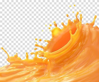 Orange juice splash art, Orange juice, fruit juice transparent background PNG clipart