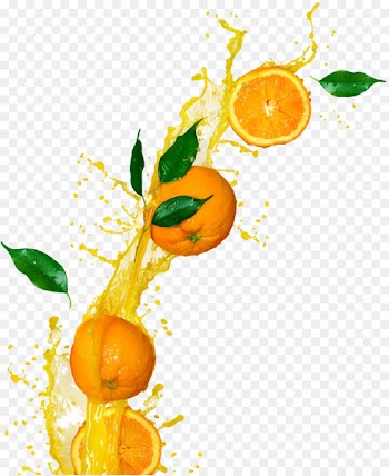 Orange juice Tangerine Orange drink Clementine - Creative splashing oranges 