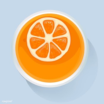 Orange Juice Vector Illustration Top View | Free stock vector - 389988