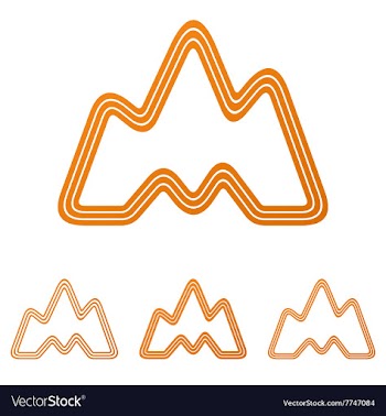 Orange landscape adventure logo design set vector image