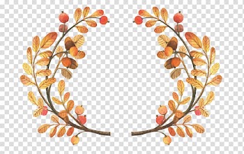 Orange leaves graphic art, Bridal shower Baby shower Cucurbita Autumn Text, Autumn leaves border transparent background PNG clipart