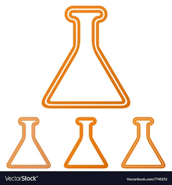 Orange line alchemy logo design set vector image