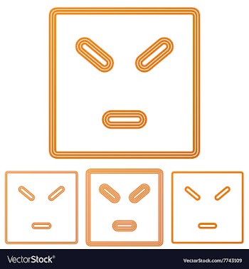 Orange line anger logo design set vector image