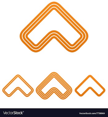 Orange line arrow logo design set vector image