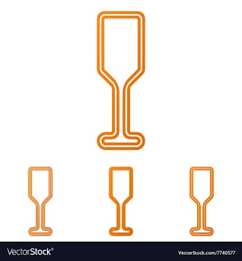 Orange line bar logo design set vector image