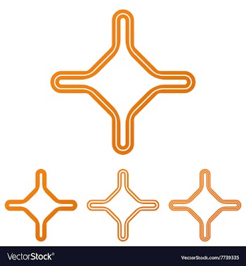 Orange line corporate logo design set vector image