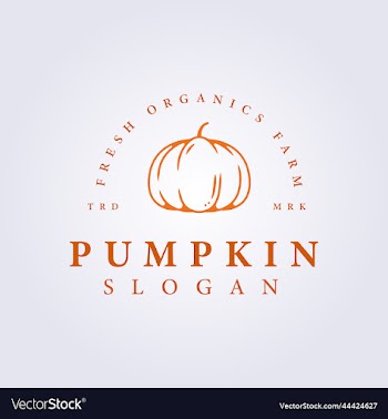 orange line pumpkin logo design