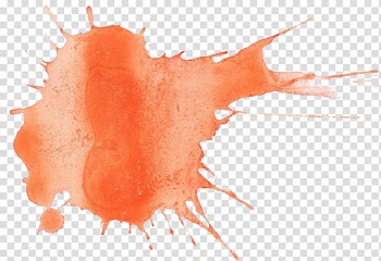 Orange liquid splash illustration, Watercolor painting Orange, watercolour splash transparent background PNG clipart