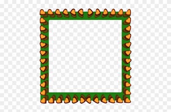 Orange Love Hearts Reflection On Green Square Border - Christmas Border Clipart Square