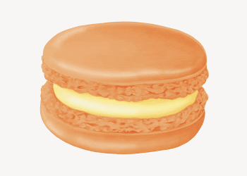 Orange macaroon, cute dessert illustration | Free Photo Illustration - rawpixel