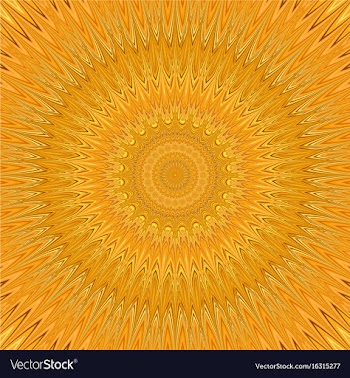 Orange mandala star fractal ornament background vector image