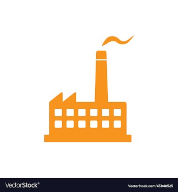orange manufacturing factory icon