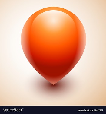 Orange map location pointer icon vector image