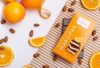 Orange Marizipan chocolate nuts with box