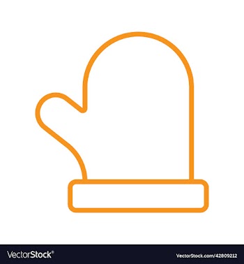 orange mitten line art icon
