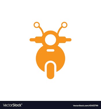 orange motorcycle front view icon