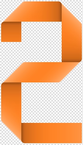 Orange number 2 illustration, Ribbon Computer file, Ribbon Number Two transparent background PNG clipart