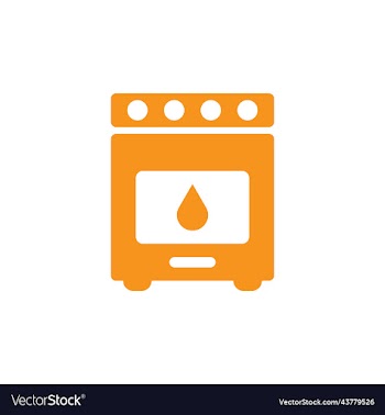 orange oven solid icon