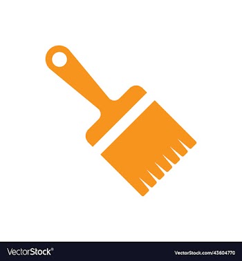 orange paint brush solid icon