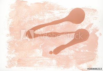 Orange paint on a canvas
