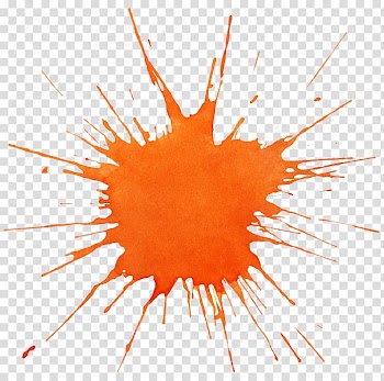 Orange paint splatter , Watercolor painting Orange Splash, Watercolor paints transparent background PNG clipart