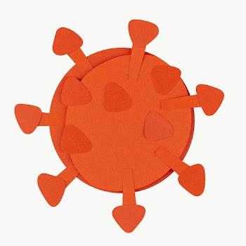 Orange paper craft coronavirus cell element transparent png | Free  transparent png - 2305609