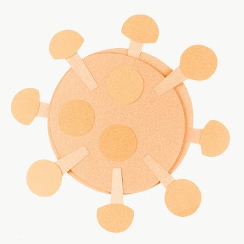 Orange paper craft coronavirus cell element transparent png | Free  transparent png - 2310801