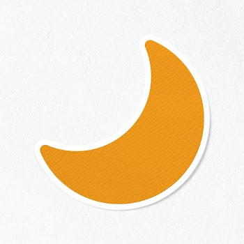 Orange paper crescent moon shaped sticker design element | Free  illustration - 2347332