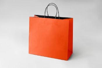 Orange paper shopping bag, reusable | Free Photo - rawpixel