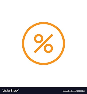 orange percentage line icon