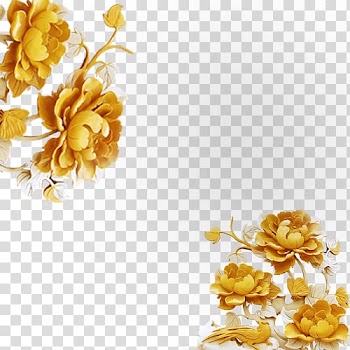 Orange petaled flower border illustration, 3D computer graphics painting , 3d effect flowers transparent background PNG clipart