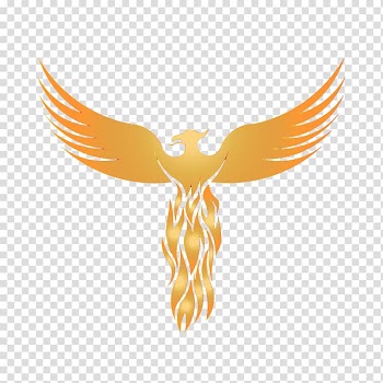 Orange phoenix animated illustration, Logo Phoenix Graphic design Sticker, Phoenix transparent background PNG clipart