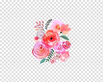 Orange, pink, and green petaled flower illustration, Watercolour Flowers Watercolor: Flowers Flower bouquet Painting, Watercolor Flowers transparent background PNG clipart
