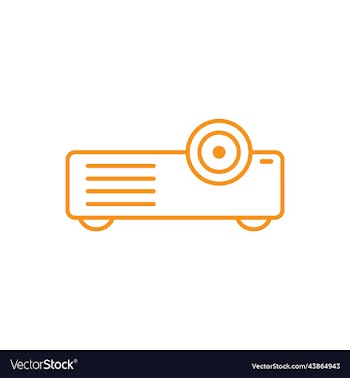 orange projector line icon