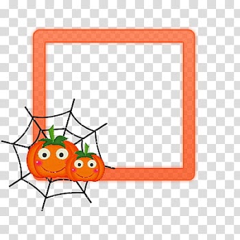 Orange pumpkin frame transparent background PNG clipart